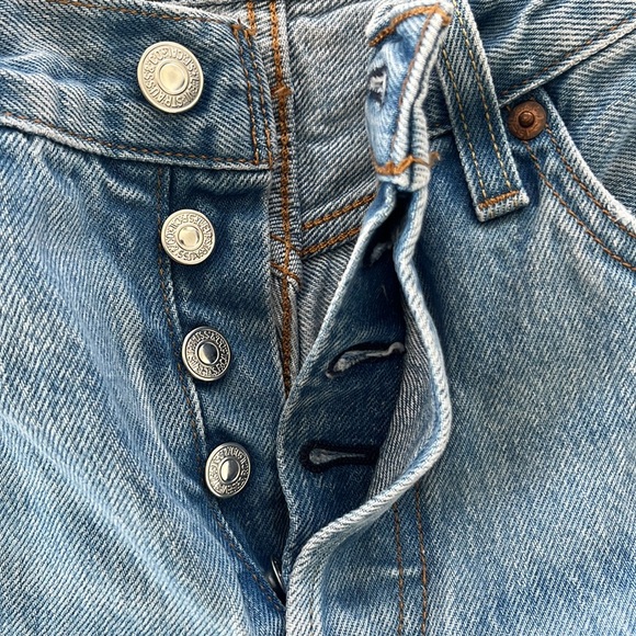Levi's Cropped Jeans Straight Fit Blue Size Xs - Picture 7 of 16